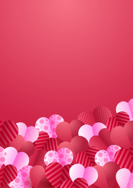 情人节卡片。爱情人节的旗帜背景与心。矢量图图片下载