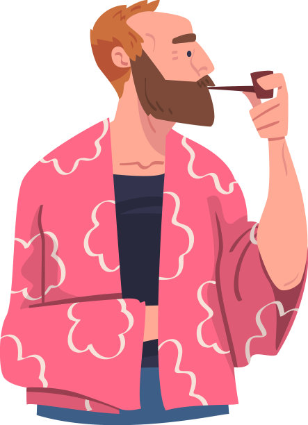 大胡子男人在看有趣的东西图片下载