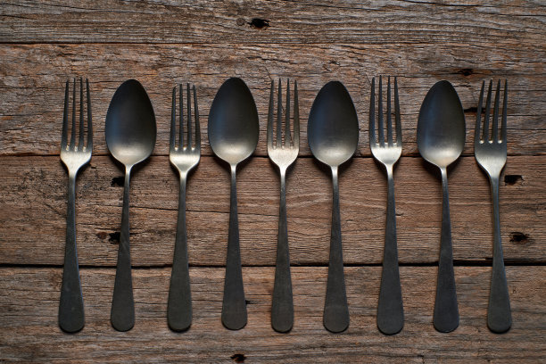 旧汤匙和叉子图片下载