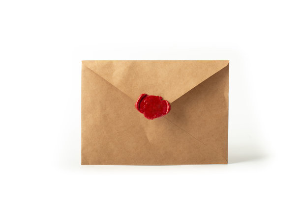 白色背景上的红色蜡印图片下载