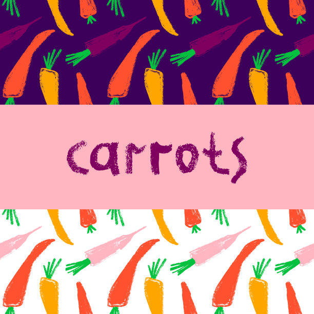 向量胡萝卜无缝模式。纹理手绘胡萝卜背景。图片下载