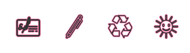 设置行签名的文件回收符号钢笔和图片下载