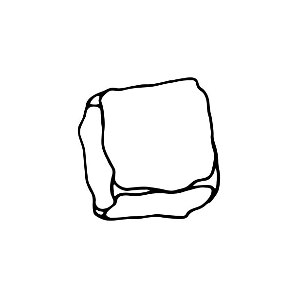 向量孤立的元素。一个冰块。黑色手绘涂鸦在白色背景。印刷用于包装设计。图片下载