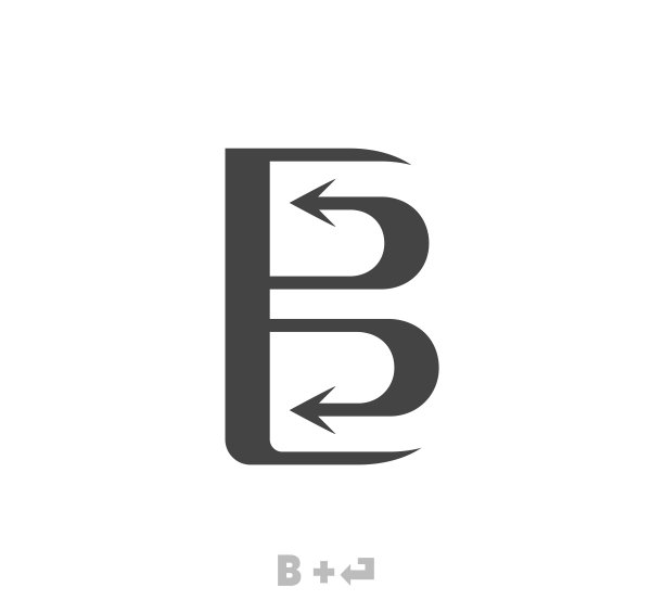 字母B箭头符号模板矢量eps。返回箭头。图片下载