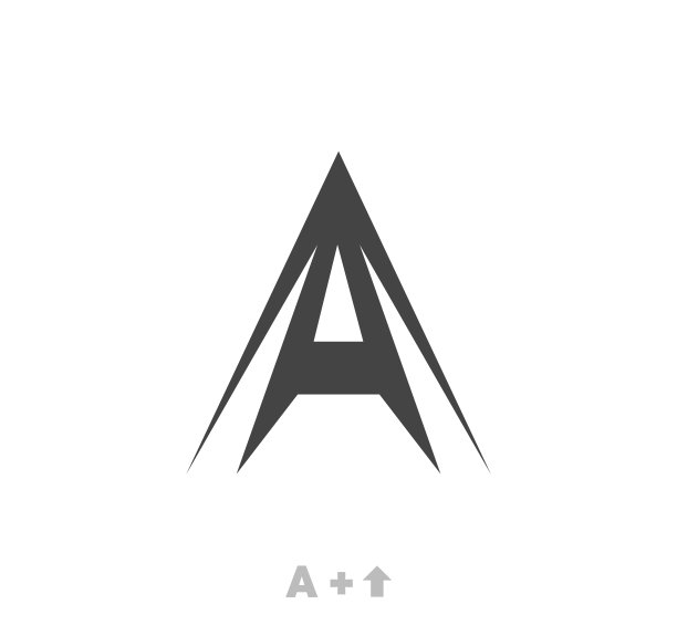 字母A箭头符号模板矢量eps。独特的象征。图片下载