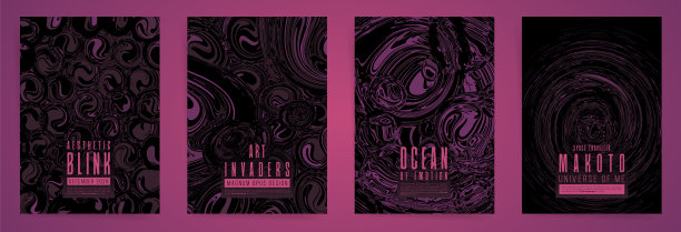 深粉红色银河背景设计设置海报，小册子，传单，标书。向量奇异的图形插图。图片下载