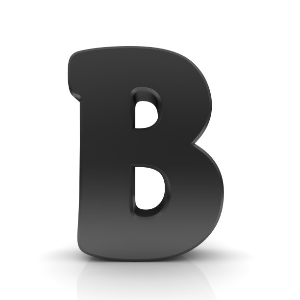 B字母黑色3d符号字母大写字母类型渲染孤立在白色上图片下载