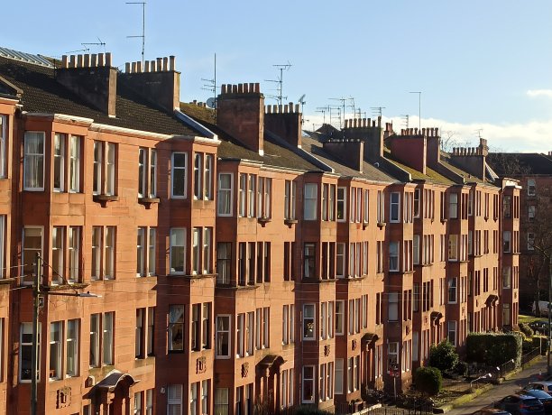 英国苏格兰格拉斯哥的传统历史公寓图片下载