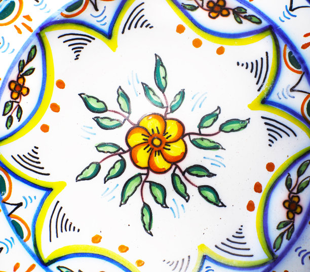 老房子立面传统瓷砖的细节。装饰瓷砖。瓦伦西亚传统瓷砖。花卉装饰。图片下载