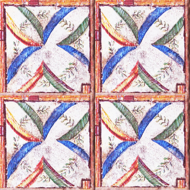 老房子立面传统瓷砖的细节。装饰瓷砖。瓦伦西亚传统瓷砖。花卉装饰。图片下载