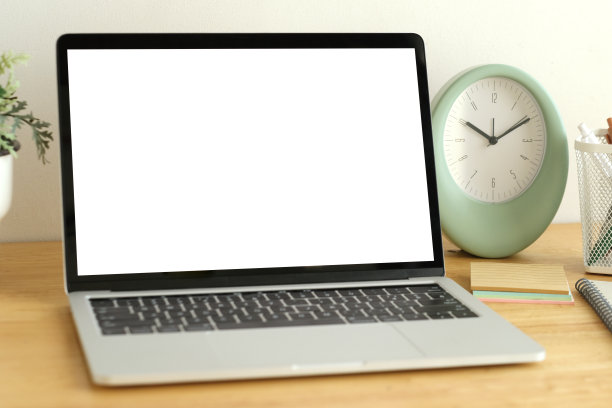 笔记本电脑屏幕模型，模板背景，笔记本电脑空白屏幕，商务在线，电子商务，在线学习概念图片下载