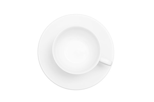 白色的咖啡杯孤立在白色的背景上图片下载