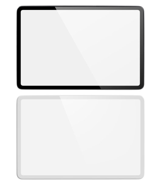 黑白平板电脑在白色上图片下载