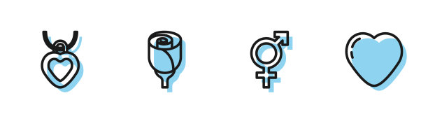 集线性项链与心型图片下载