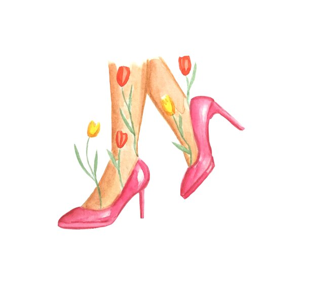 粉红色的鞋子。水彩插图。图片下载