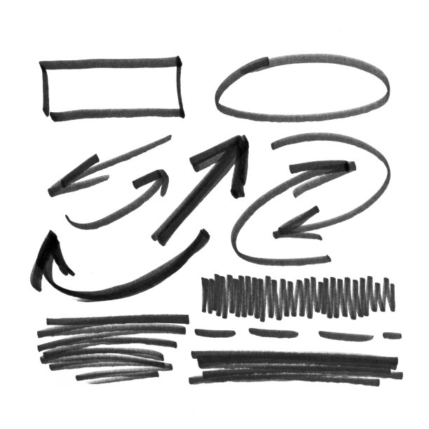 一套黑色抽象手绘记号笔图片下载