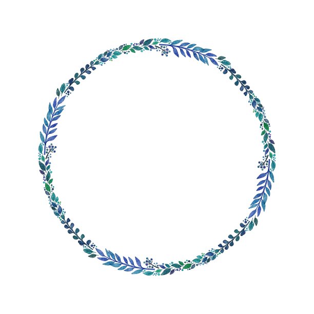 水彩花环框架图片下载