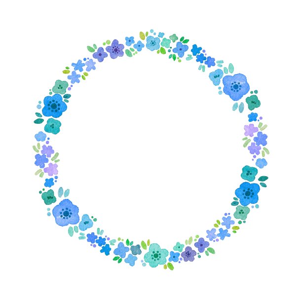 水彩花环框架图片下载