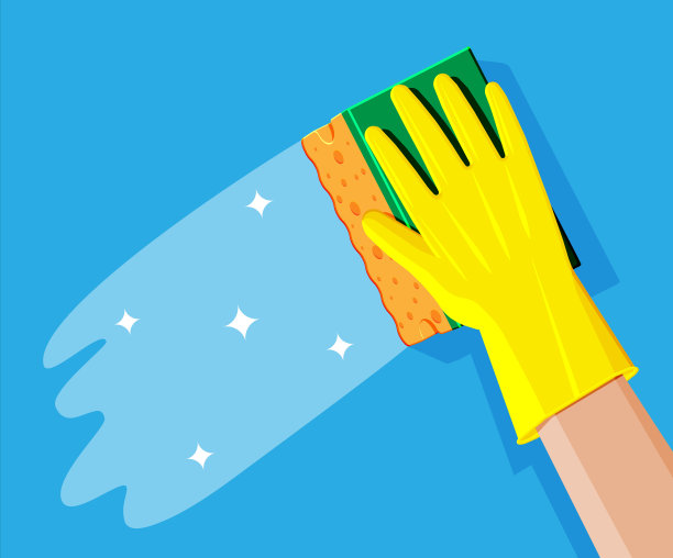 戴上海绵手套图片下载