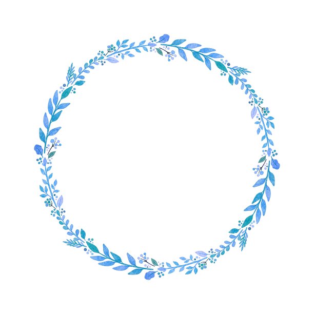 水彩花环框架图片下载