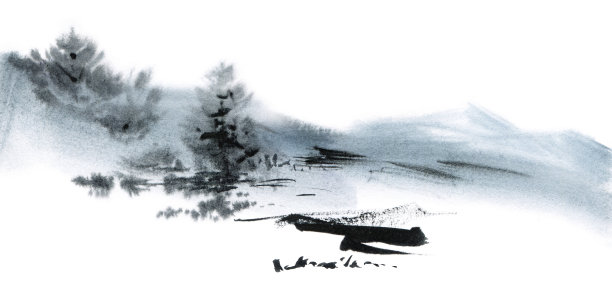 风景水彩画图片下载