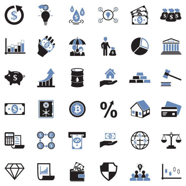 投资的图标。双色调平面设计。矢量插图。图片下载