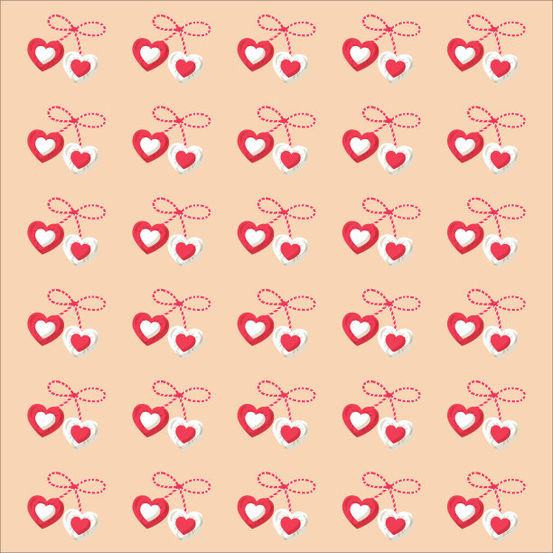 图案上的节日巴巴玛尔塔，图案白色和红色的心图片下载