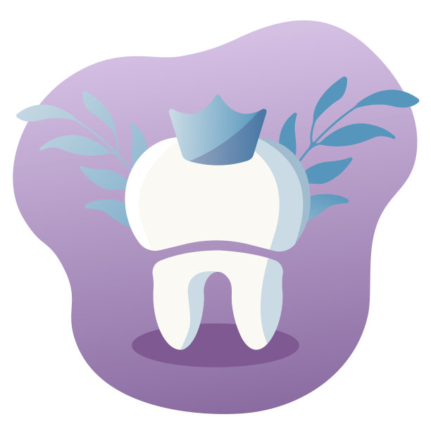 平面现代插图的牙齿冠。图片下载