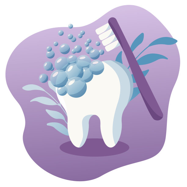 牙齿清洁的平面插图。图片下载