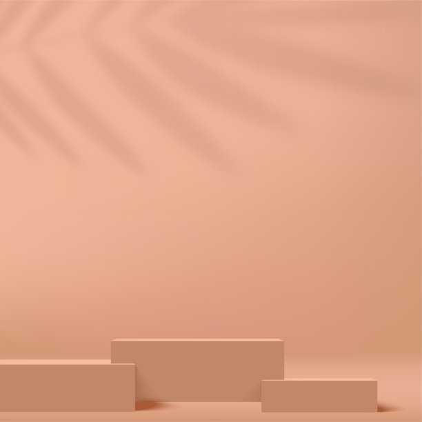 摘要背景与奶油色讲台的介绍。向量图片下载