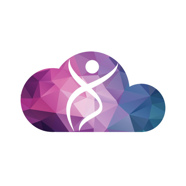 人体健康标志设计。医疗保健云形状矢量标识概念插图。图片下载