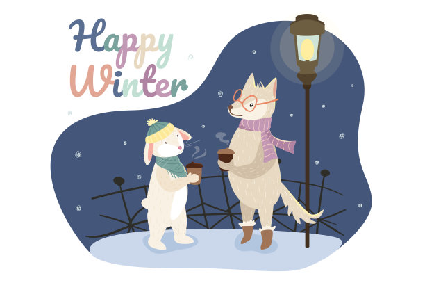 快乐冬季概念背景图片下载