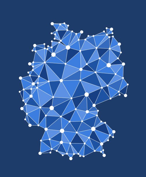 德国多边形地图-低多边形风格图片下载