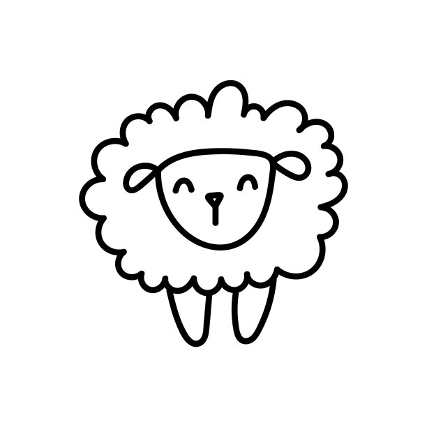 矢量手绘羊轮廓涂鸦图标。动物素描插画印刷，网络，移动和信息图形图片下载