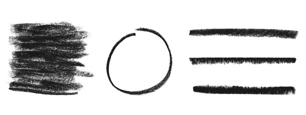 手绘草图的黑色圆圈，条纹和背景图片下载