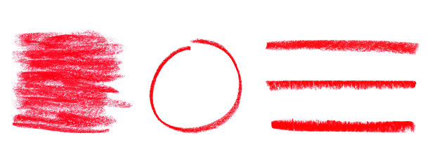 手绘草图的红色圆圈，条纹和背景图片下载