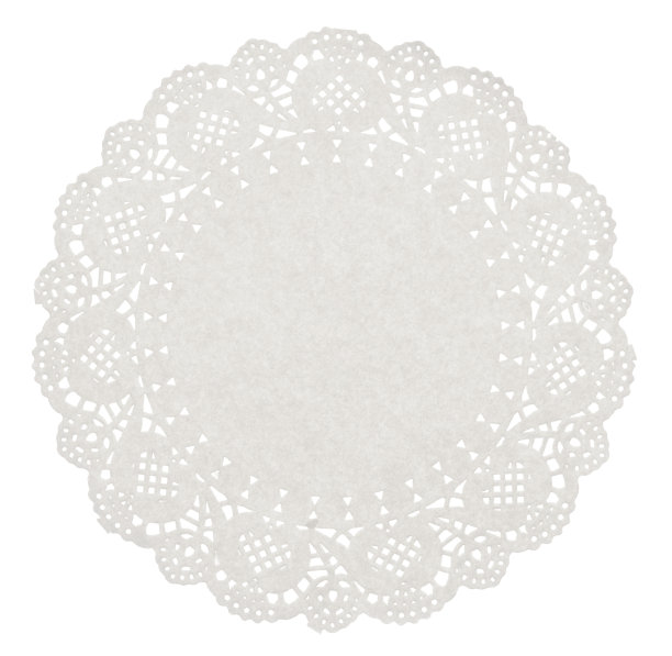 一张圆形的白色餐巾纸，白色背景上的大而详细，这是一张孤立物体的真实照片图片下载