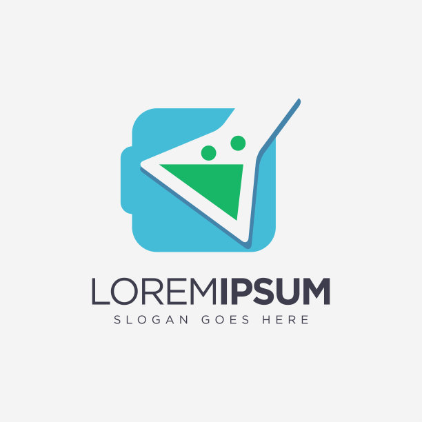 负空间乐高玩具和教育贝克实验室标志模板向量在白色背景，玩和学习标志图片下载