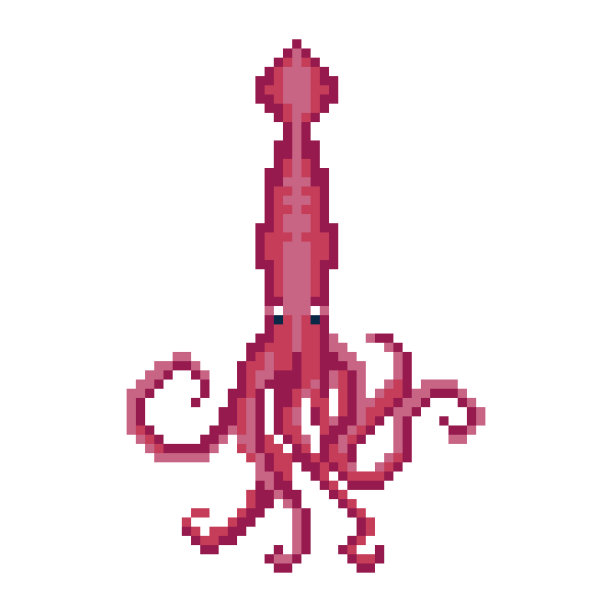 像素艺术鱿鱼精灵为8位游戏图片下载