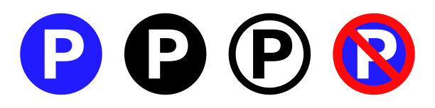 停车标志图标设置。可停车，禁止停车。可编辑的矢量。图片下载