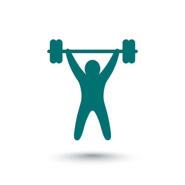 力量训练图标，健身，锻炼图标，健身房标志孤立在白色，矢量插图图片下载