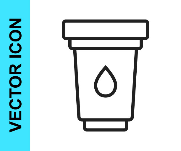 黑线水滤芯图标孤立在白色背景上。向量图片下载