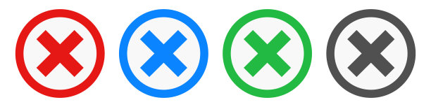 叉号图标集，关于删除和禁止的矢量图图片下载