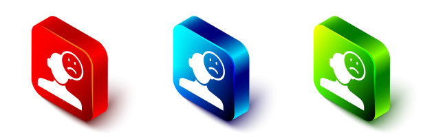 等量悲伤和抑郁的男人坏心情的图标图片下载