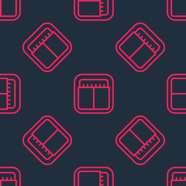 红线运动机械记分牌和结果显示图标孤立无缝模式上的黑色背景。向量图片下载