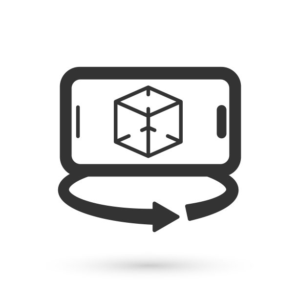 灰色3d建模图标孤立在白色背景上。增强现实或虚拟现实。向量图片下载