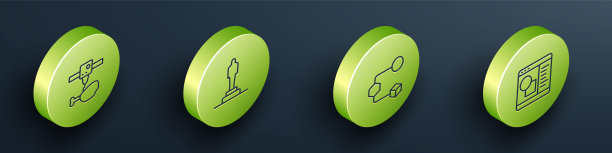 设置等距线3D打印机鸡腿，模型，等距立方体和软件图标。向量图片下载