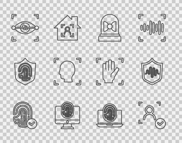 设置线条指纹人脸识别动作图片下载