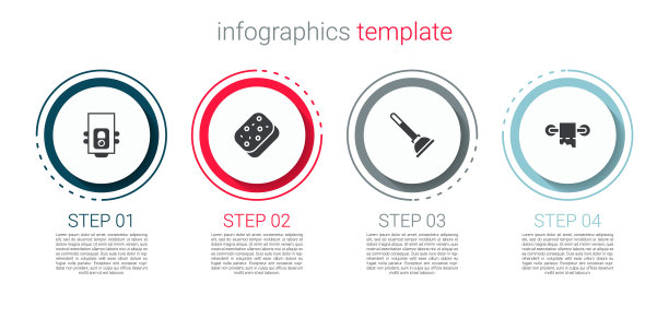 集燃气锅炉、海绵、橡胶柱塞、卫生纸卷于一体。业务信息模板。向量图片下载
