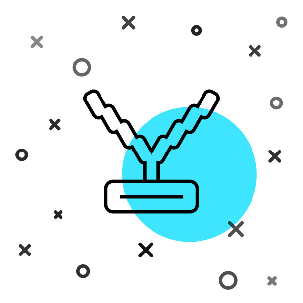 黑色线说唱歌手链图标孤立在白色图片下载